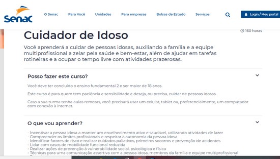 Curso de Cuidador de Idoso